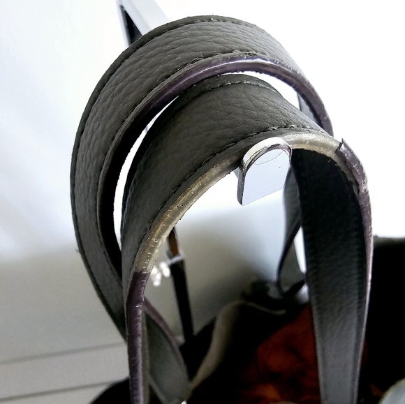 Sanctuary Rose Print Suede Genuine Green Pebbled Leather Fringe Tassel Tote Bag - Picture 5 of 10